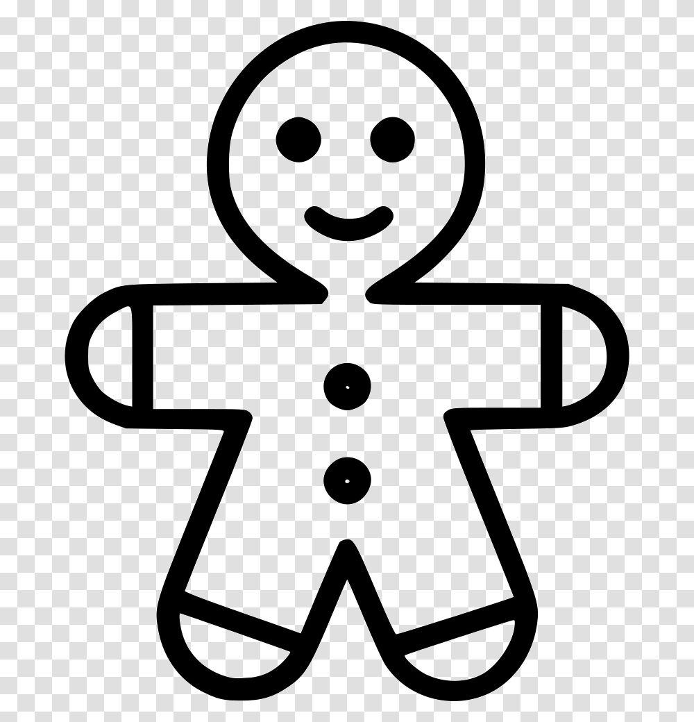 Gingerbread Man Icon Free Download, Stencil, Cross Transparent Png