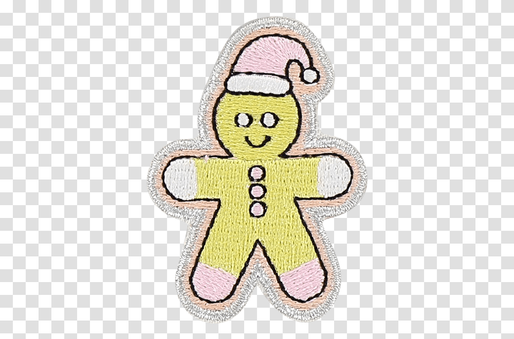 Gingerbread Man Sticker Patch Cartoon, Rug, Applique, Cookie, Food Transparent Png