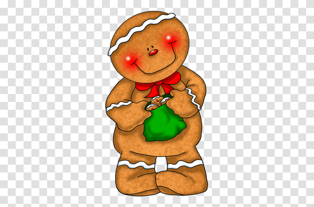 Gingerbread With Green Bag Clipart Quick, Cookie, Food, Biscuit, Person Transparent Png