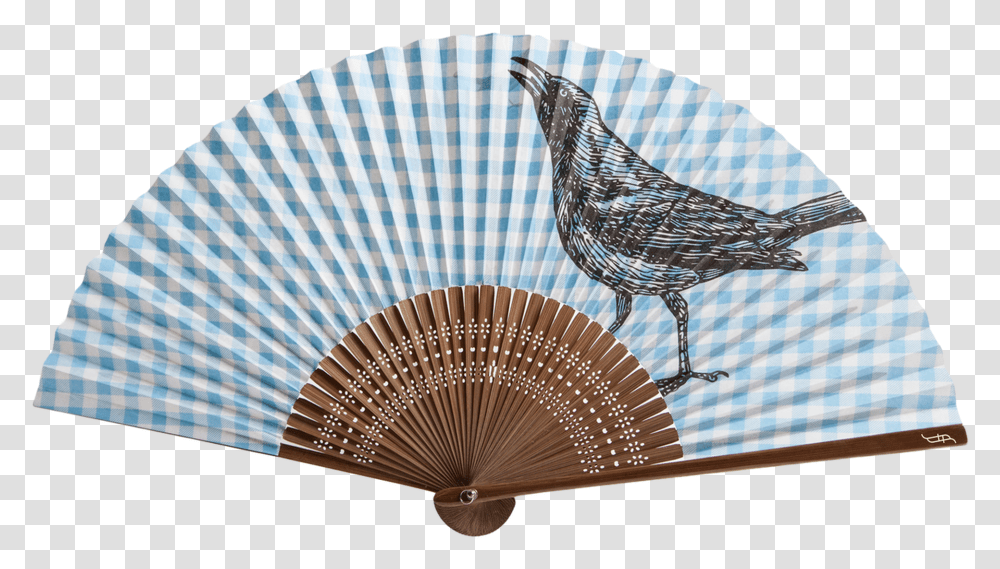 Gingham And Grackle Fan Japanese Hand Fan Red Cherry Blossom, Bird, Animal, Poultry, Fowl Transparent Png
