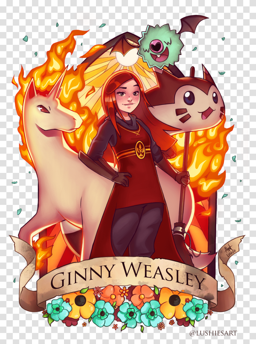Ginny Weasleyi Thought It Would Be Cool To Draw Her Harry Potter Pokemon Team, Comics, Book, Person, Human Transparent Png