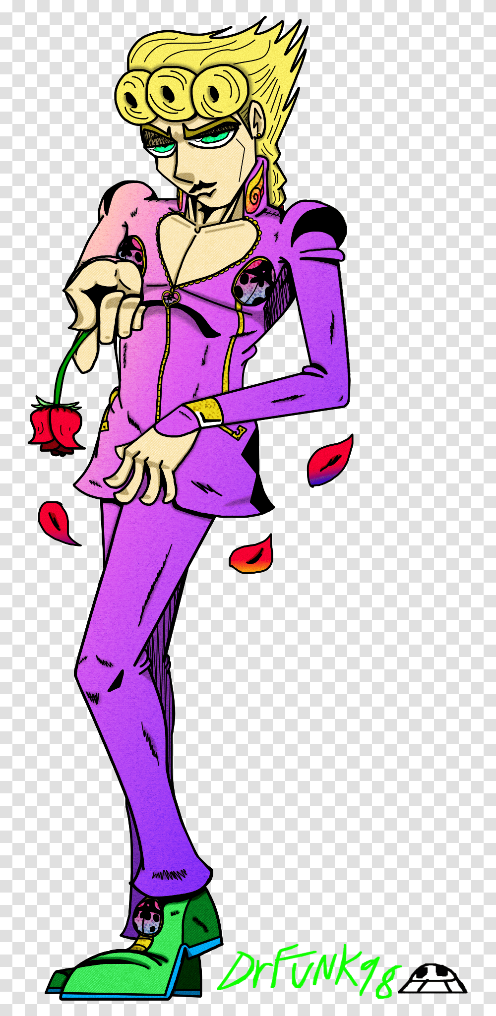 Giorno Giovanna By Drfunk98 Cartoon, Person, Clothing, Graphics, Hand Transparent Png