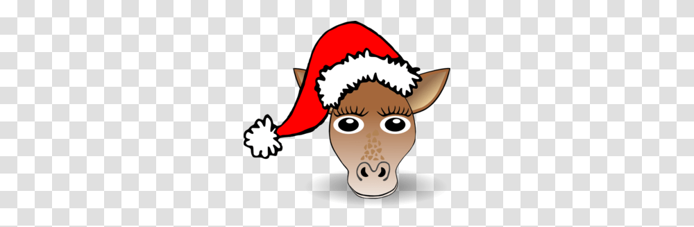 Giraffe Christmas Clip Art, Elf, Hat Transparent Png