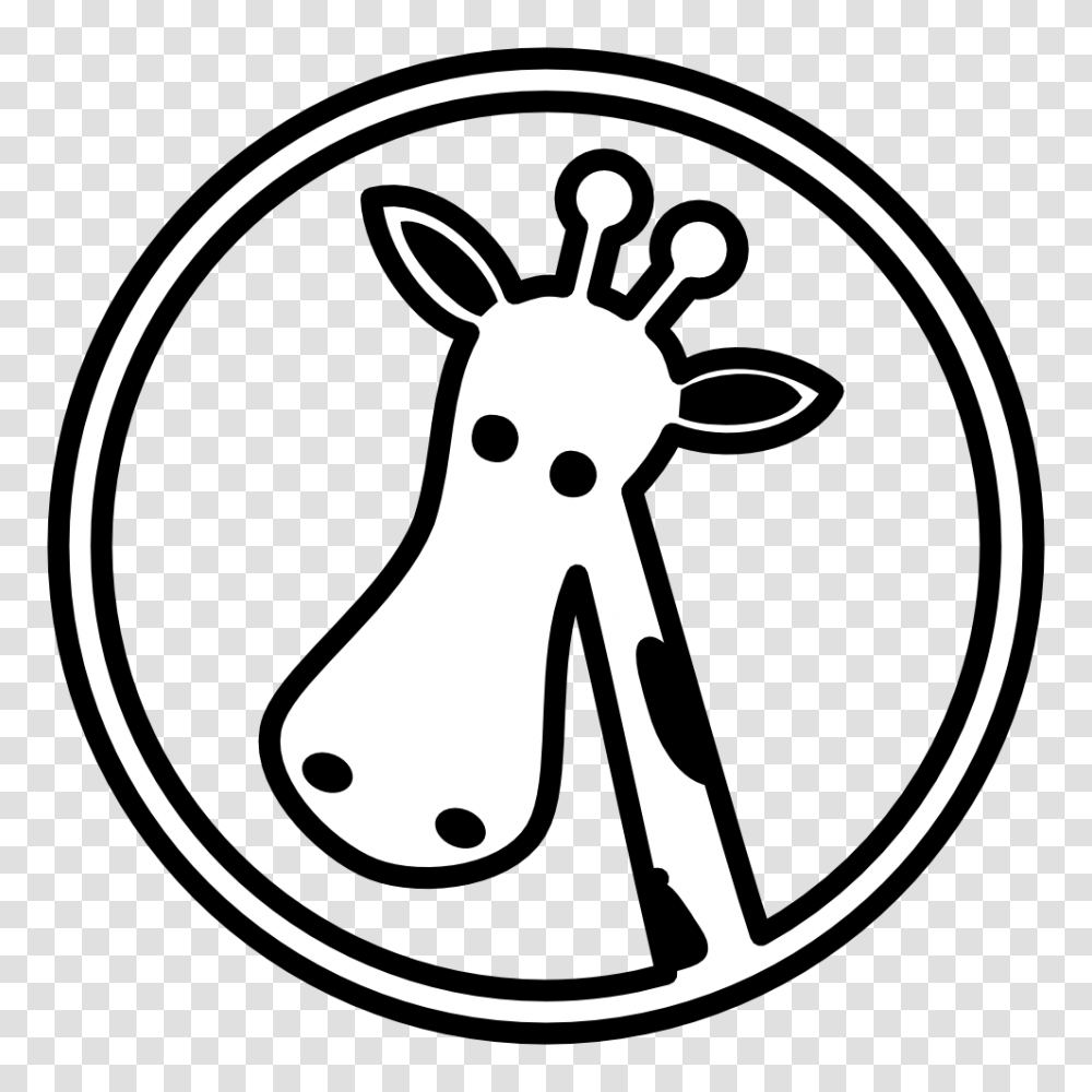 Giraffe Clip Art Black And White, Mammal, Animal, Label Transparent Png