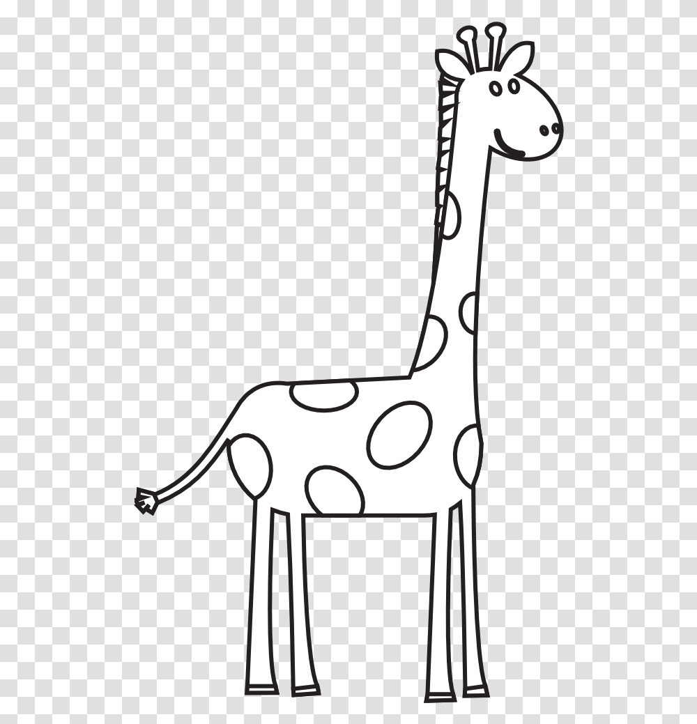 Giraffe Clipart Black And White Black And White Giraffe Clip Art, Stencil, Plot Transparent Png
