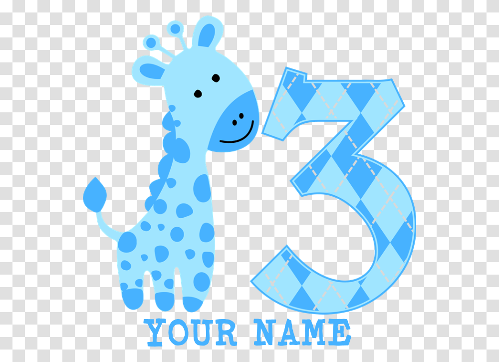 Giraffe Clipart Blue Blue Baby Giraffe Clipart, Number Transparent Png