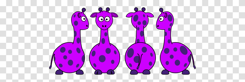 Giraffe Clipart Front Back, Purple, Animal, Bird, Rattle Transparent Png