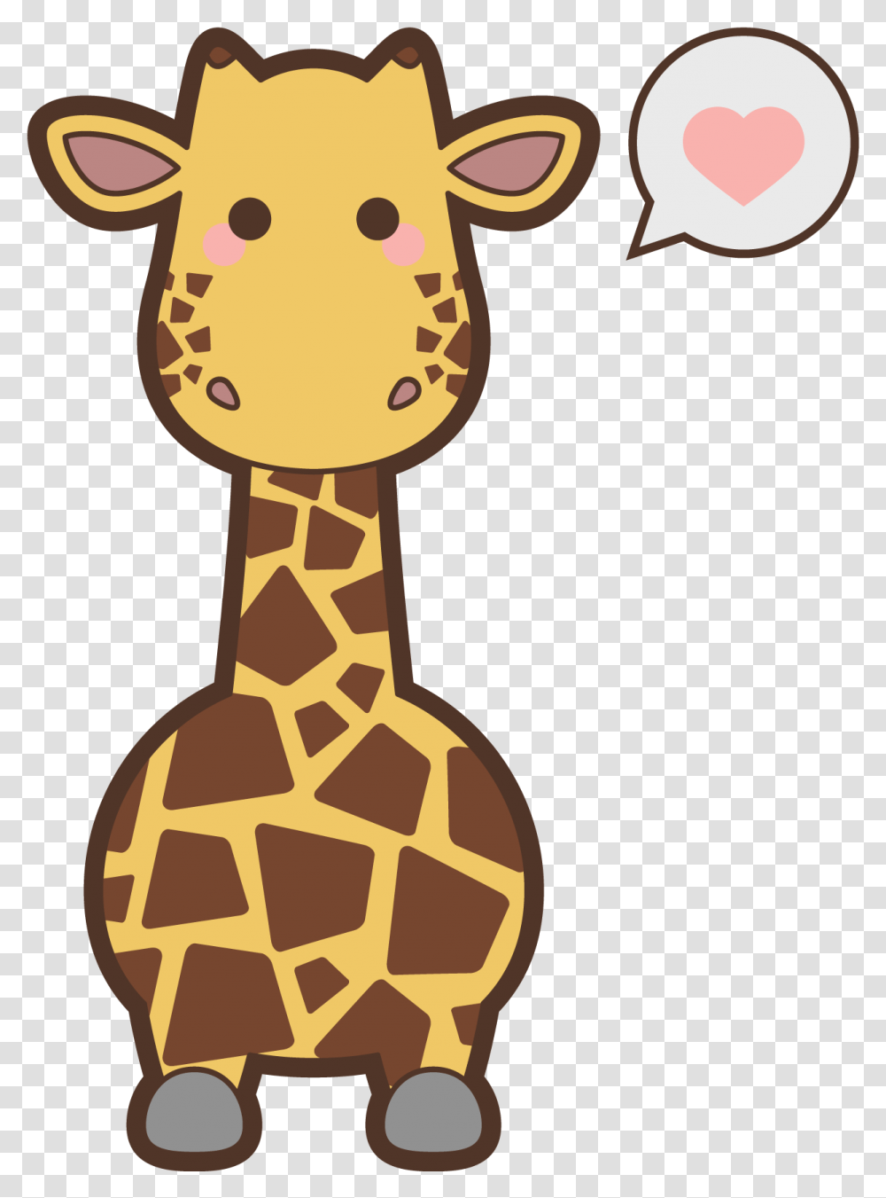 Giraffe Clipart Icon Kawaii Safari, Elf, Animal, Mammal, Face Transparent Png
