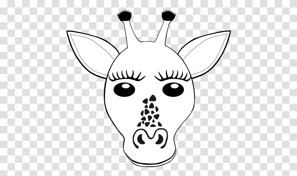 Giraffe Face Coloring Pages, Stencil, Mammal, Animal, Label Transparent Png