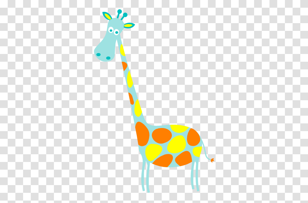 Giraffe Lt Teal With Yellow And Orange Spots Clip Art, Animal, Apparel, Bird Transparent Png