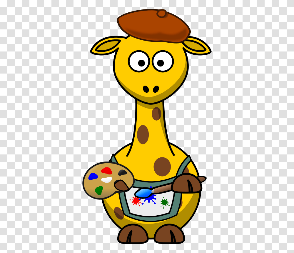 Giraffe Painter Cartoon Animals Clip Art, Crowd, Photography, Maraca, Musical Instrument Transparent Png