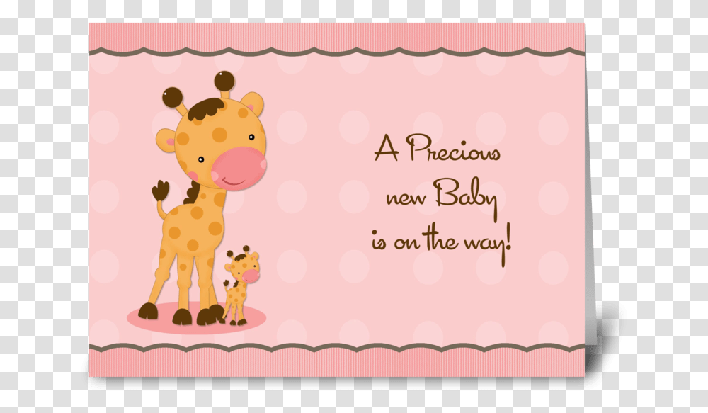 Giraffe Pink Dots Baby Shower Invitation Greeting Card Baby Shower Invitation Msg, Envelope, Mail Transparent Png