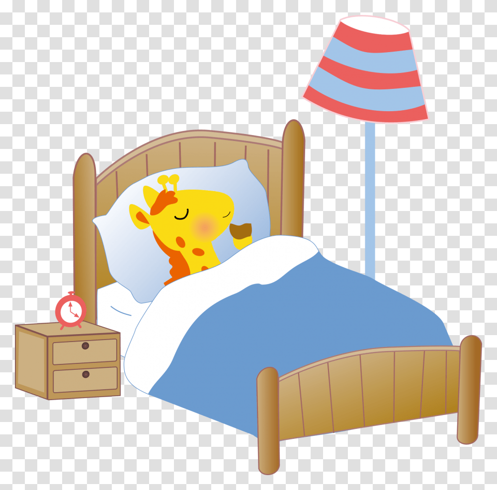 Giraffe Sleeping In Bed, Furniture, Chair, Lamp, Table Lamp Transparent Png