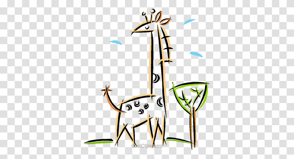 Giraffe Standing Over A Tree Royalty Free Vector Clip Art, Plant, Utility Pole, Animal Transparent Png