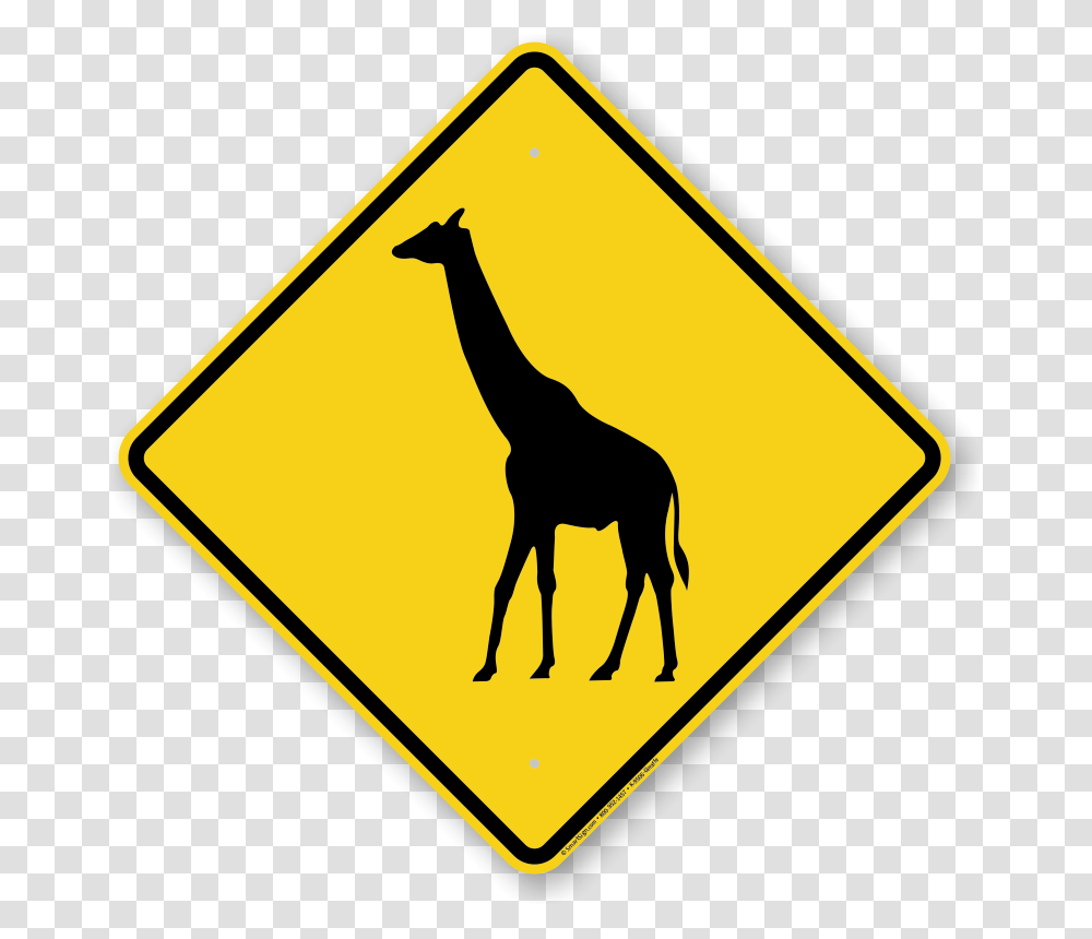 Giraffe, Road Sign, Antelope, Wildlife Transparent Png