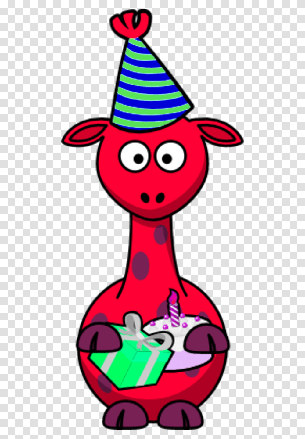 Giraffe Wearing Cone Hat Vector Clip Art Clipart Red Giraffe Clipart, Maraca, Musical Instrument, Animal Transparent Png