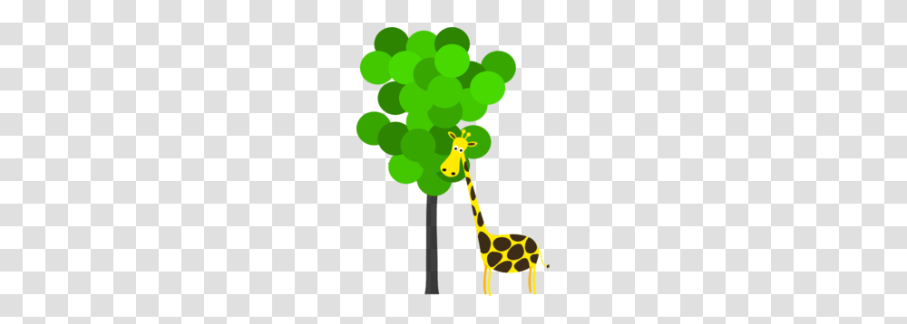 Giraffe With Tree Clip Art, Green, Rattle, Plant Transparent Png