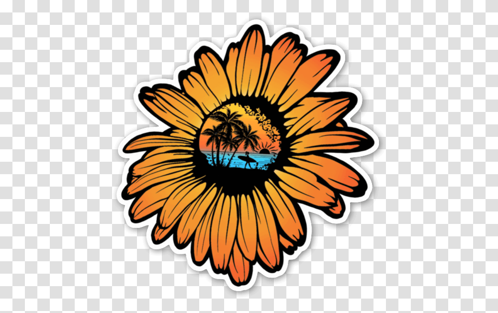 Girasol Surfero Pegatina Surf Sticker, Floral Design, Pattern Transparent Png