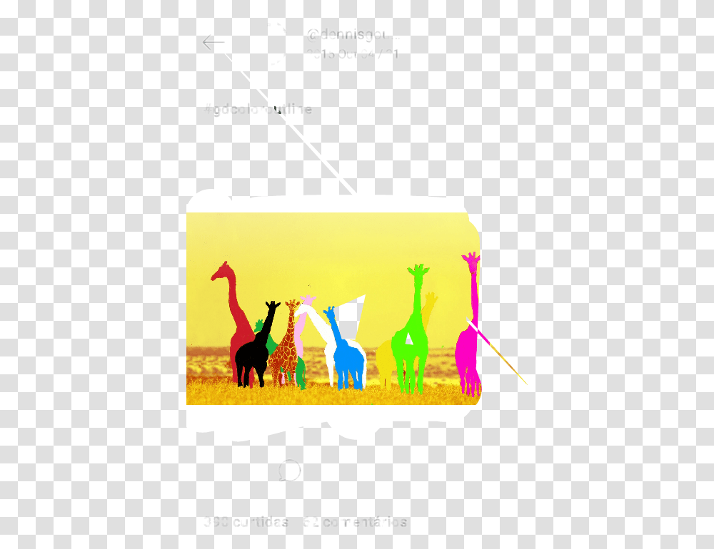 Girfas Africa Love Sticker By Pirimarialf Report Giraffe, Animal, Mammal, Wildlife, Poster Transparent Png
