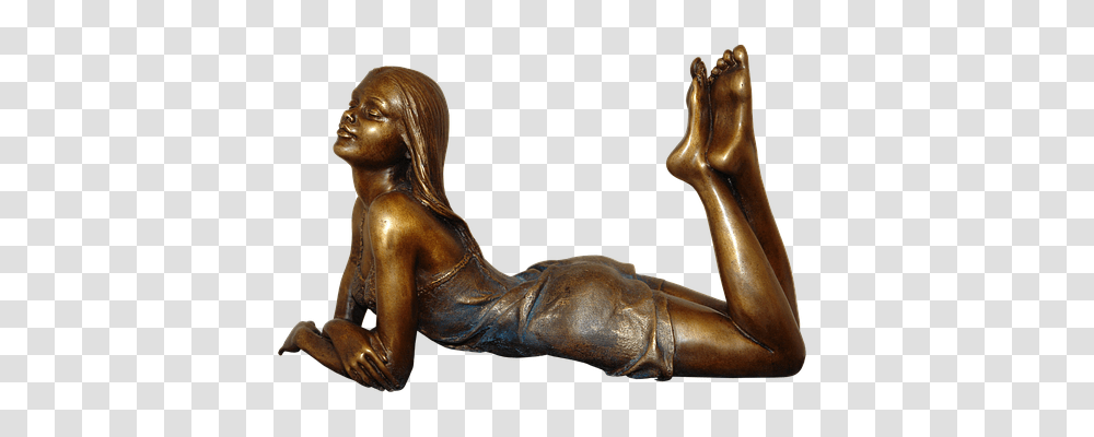 Girl Person, Bronze, Sculpture Transparent Png