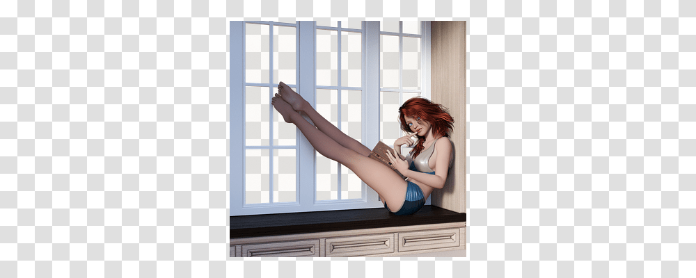 Girl Person, Furniture, Corner, Window Transparent Png