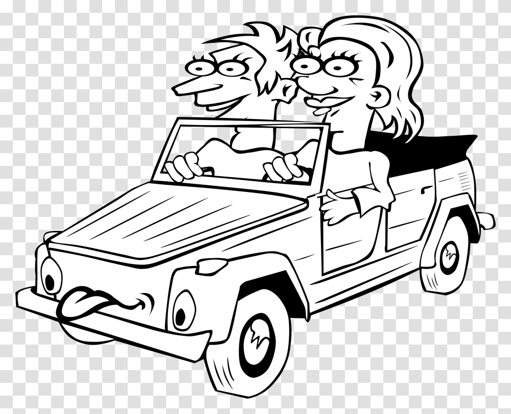 Girl And Boy Driving Car Cartoon Icons, Vehicle, Transportation, Automobile, Jeep Transparent Png