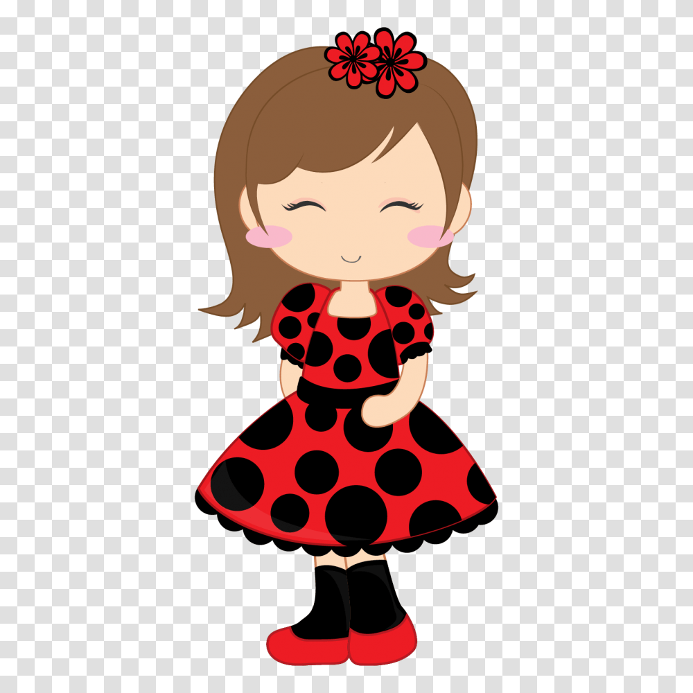 Girl And Ladybugs Clip Art Oh My Fiesta For Ladies, Person, Dress, Baby Transparent Png