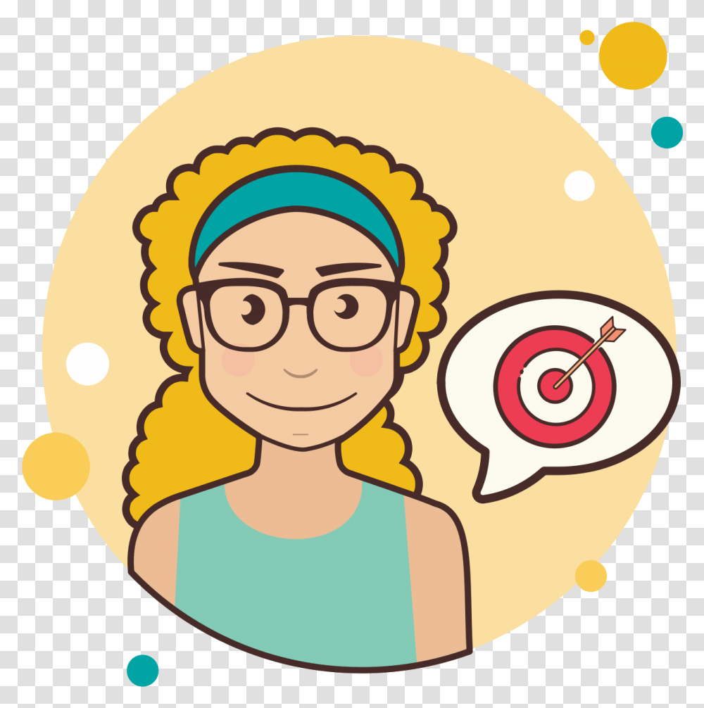 Girl And Target Icon Old Lady Reading Cartoon, Face, Person, Head, Advertisement Transparent Png