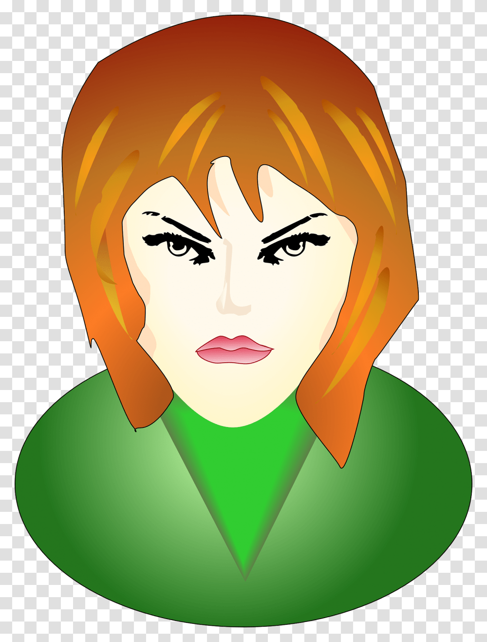 Girl Angry Face Girl Face Vector Clipart, Graphics, Drawing, Plant, Dish Transparent Png