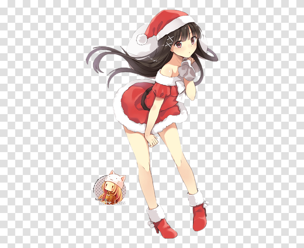 Girl Anime Christmas, Helmet, Apparel, Comics Transparent Png