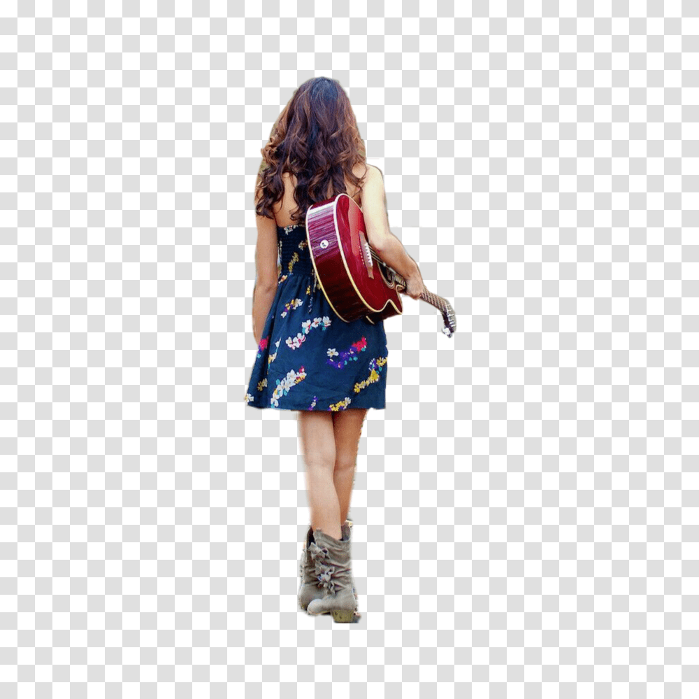 Girl Behind Walking Gitar Outside, Person, Dance Pose, Leisure Activities Transparent Png
