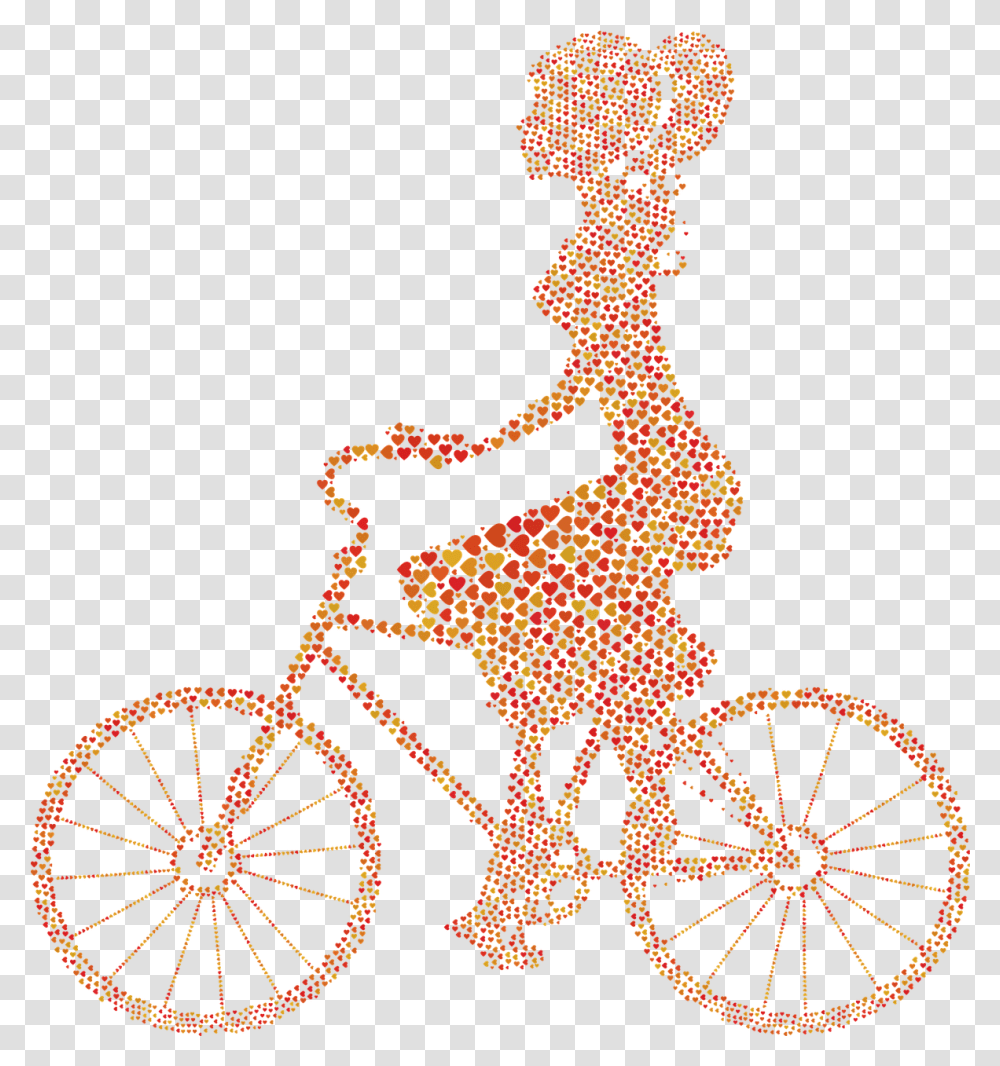 Girl Bicycle Hearts Free Vector Graphic On Pixabay, Vehicle, Transportation, Bike, Tandem Bicycle Transparent Png