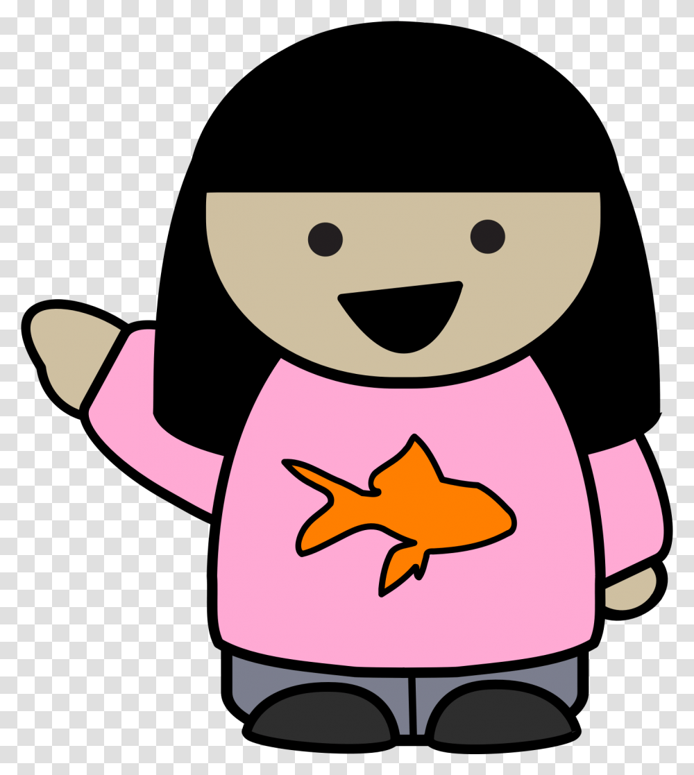 Girl Big Image Cartoon Girl Pointing, Food, Toy, Animal, Doll Transparent Png