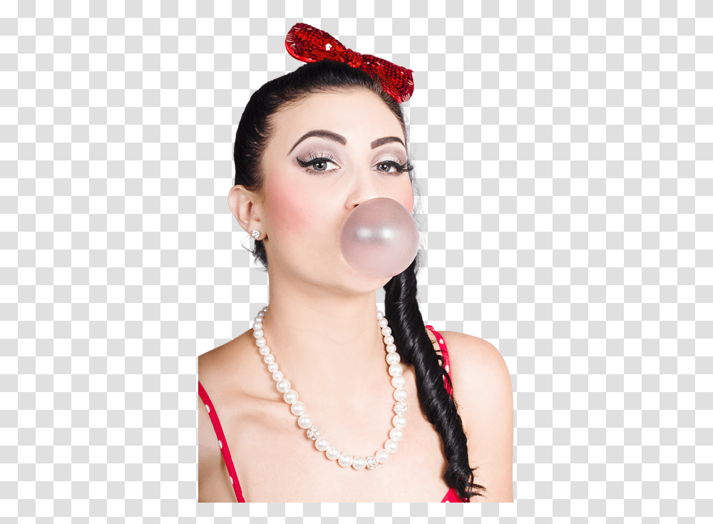 Girl Blowing Bubble Gum, Necklace, Jewelry, Accessories, Accessory Transparent Png