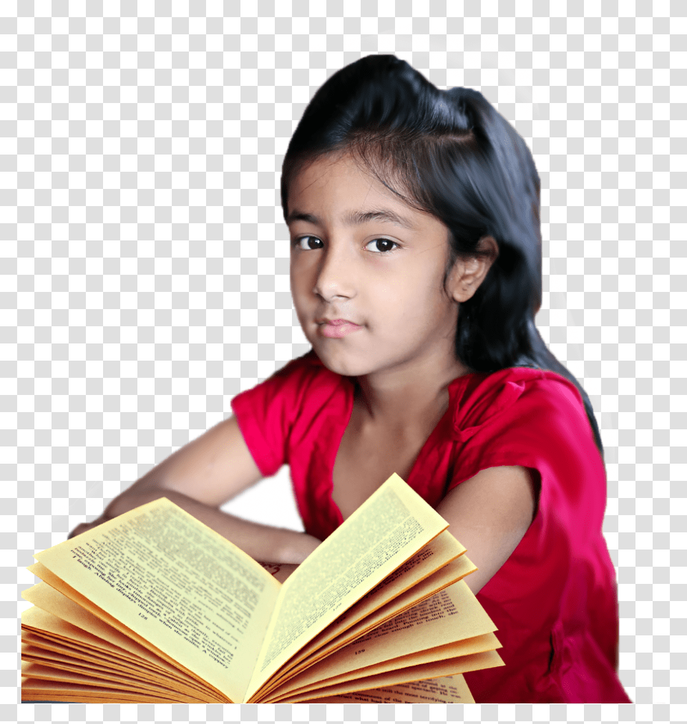 Girl, Book, Person, Human, Reading Transparent Png