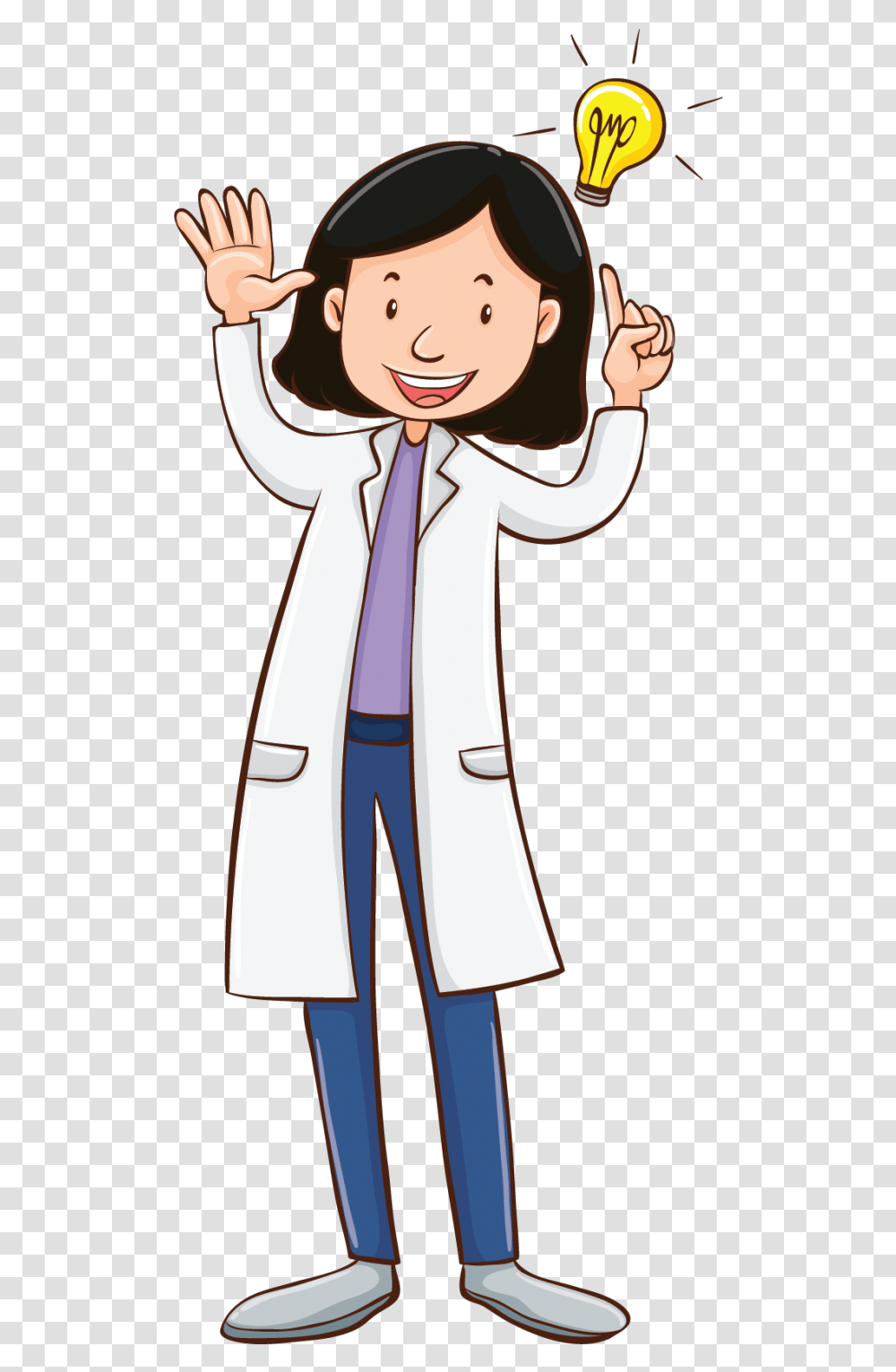 Girl Chemist Chemist Student Cartoon, Tie, Accessories, Person Transparent Png