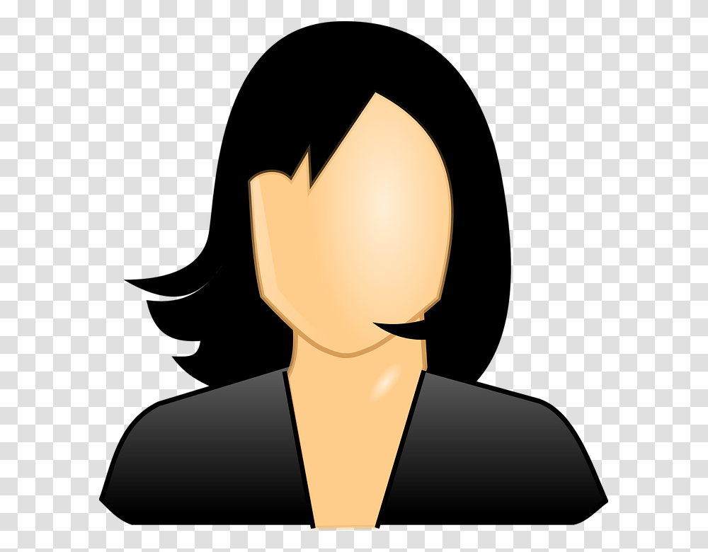 Girl Clipart Black Hair, Lamp, Tie, Gold Transparent Png