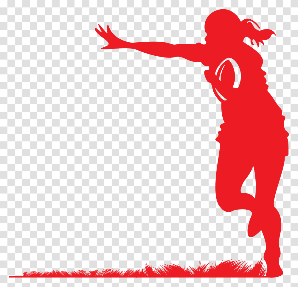 Girl Clipart Rugby Woman Rugby Player Silhouette, Person, People, Leaf, Kicking Transparent Png