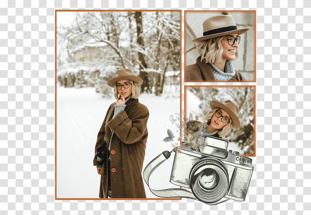 Girl, Hat, Person, Coat Transparent Png