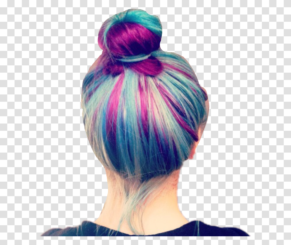 Girl Color Hair Bun, Person, Human, Wig, Dye Transparent Png