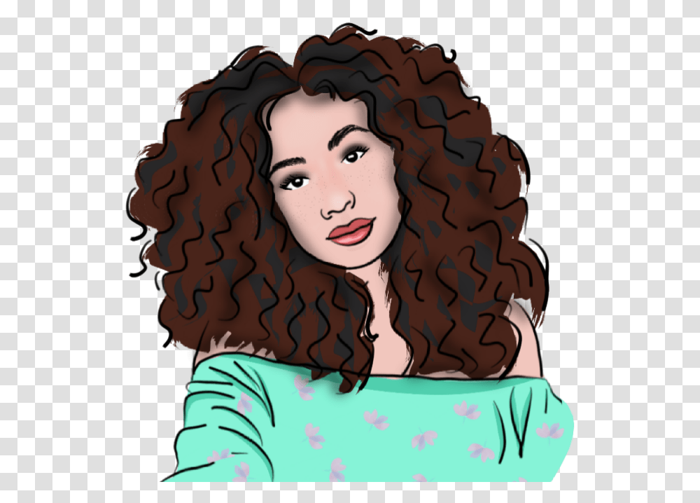 Girl Curlyhair People Illustration, Black Hair, Person, Human, Female Transparent Png