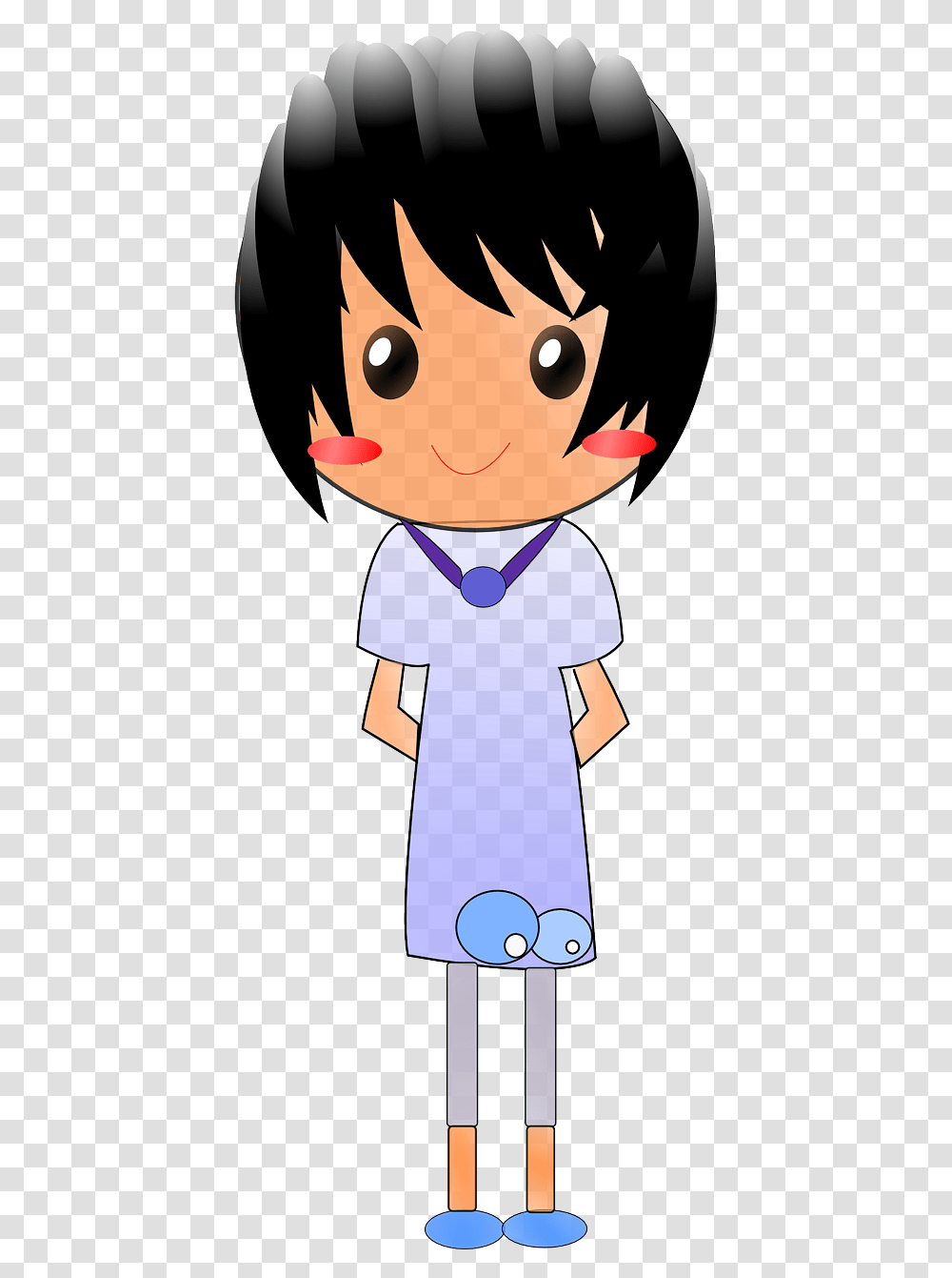 Girl Cute Shy Free Vector Graphic On Pixabay Con Pelo Largo Animado, Nurse, Toy, Sailor Suit, Graphics Transparent Png