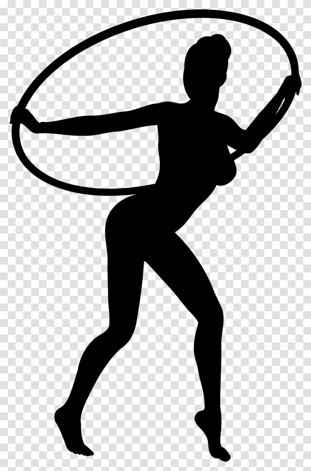 Girl Dancing With Hoop Silhouette Clip Arts Hula Hooping Girl Silhouette, Gray, World Of Warcraft Transparent Png