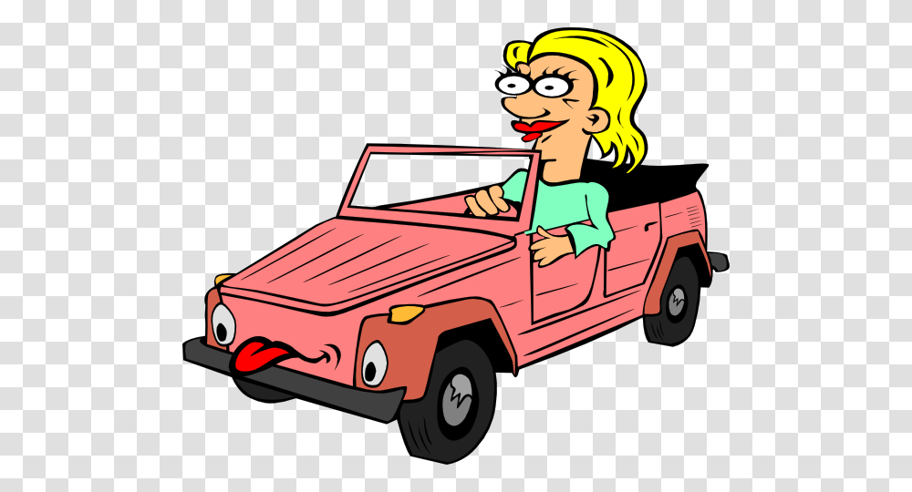 Girl Driving Car Cartoon Clip Art, Vehicle, Transportation, Automobile, Jeep Transparent Png