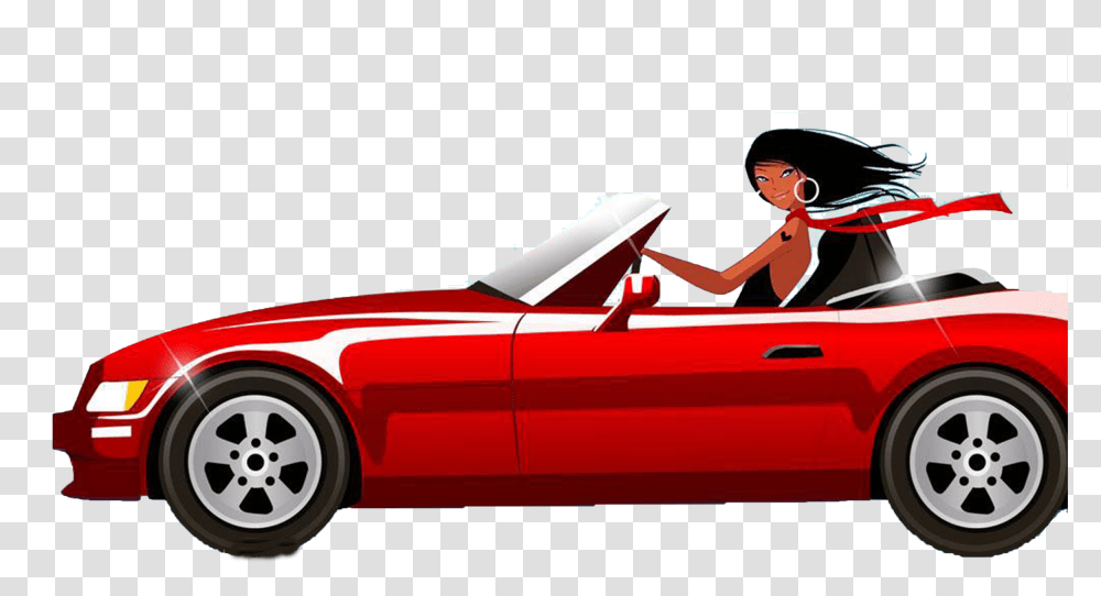 Girl Driving Car Girl Driving Car Clipart, Vehicle, Transportation, Automobile, Convertible Transparent Png