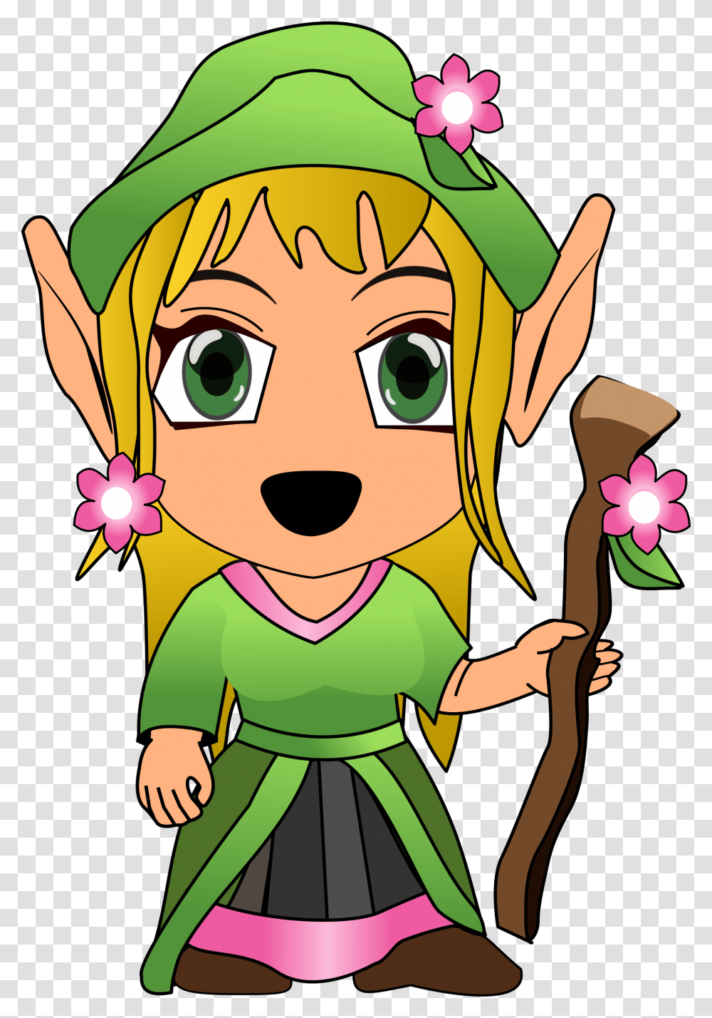 Girl Elf Vector Clipart Image, Plant, Legend Of Zelda Transparent Png