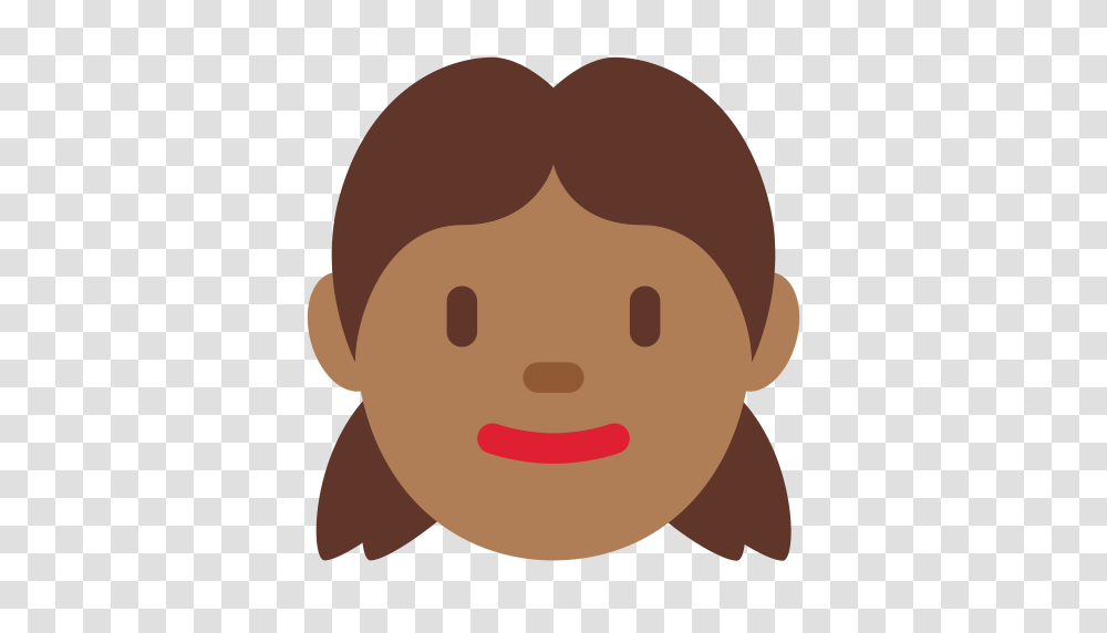 Girl Emoji With Medium Dark Skin Tone Meaning And Pictures, Face, Head, Mouth, Lip Transparent Png