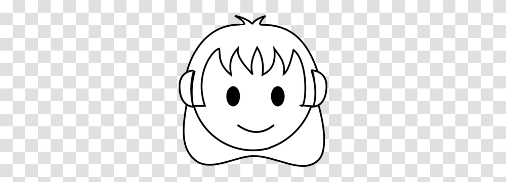 Girl Face Happy Bw Clip Art, Stencil, Snowman, Winter, Outdoors Transparent Png