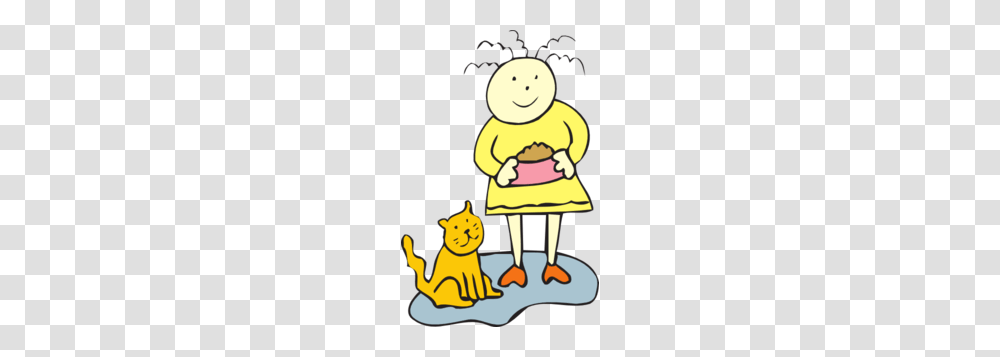 Girl Feeding Her Cat Clip Art, Coat, Poster, Cleaning Transparent Png