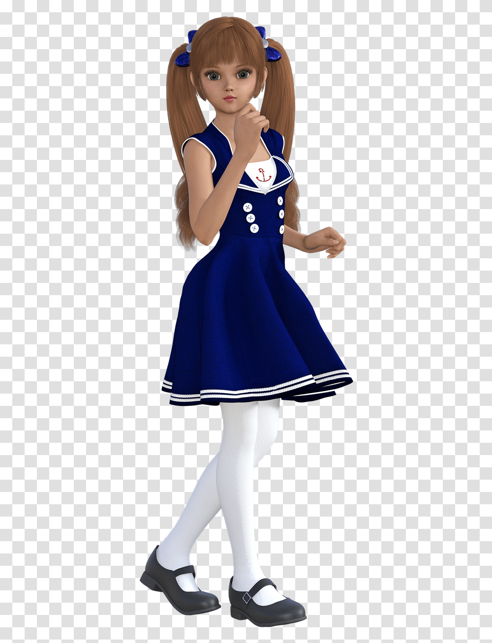 Girl Female 3d Model Free Image On Pixabay 3d Anime Girl, Dress, Clothing, Person, Woman Transparent Png